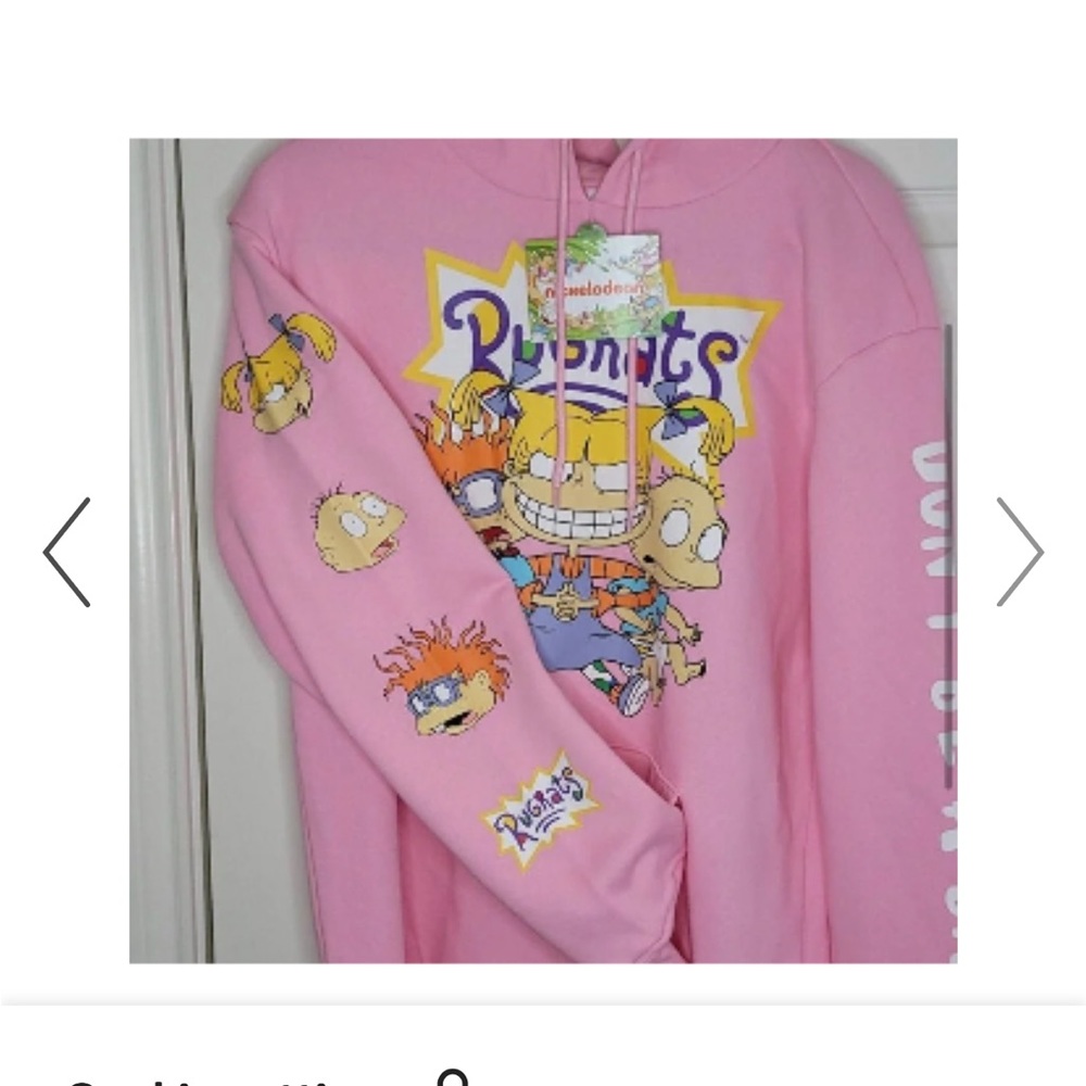 Nickelodeon Pink Unisex Rugrats Hoodie Size Médium